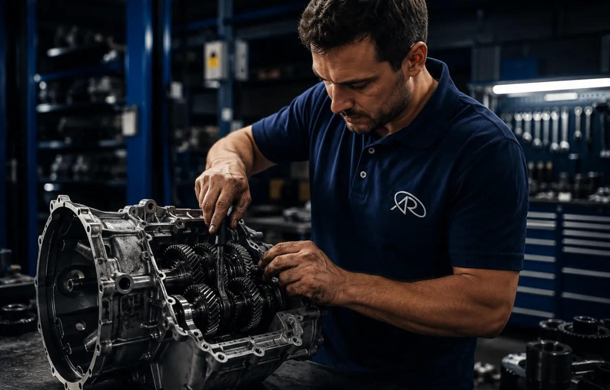 Fachada da oficina Autoreparaciones Sánchez em Sevilha